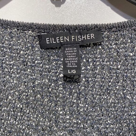 Eileen Fisher Women's Gray Long Sleeve Zip Cardigan Sweatshirt Size Large - Picture 3 of 10